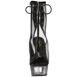 Black Mesh 16 cm Pleaser DELIGHT-1018MSH Platform Ankle Calf Boots