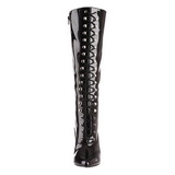 Black Patent 10,5 cm VANITY-2020 High Heeled Lace Up Boots