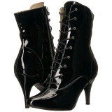 Black Patent 10 cm DREAM-1020 big size ankle boots womens