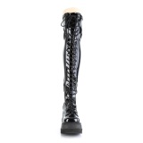 Black Patent 11,5 cm SHAKER-374 overknee boots with laces