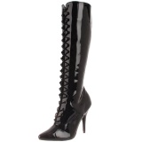 Black Patent 13 cm SEDUCE-2020 High Heeled Lace Up Boots