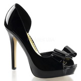 Black Patent Shiny 12 cm LUMINA-32 High Heeled Evening Pumps Shoes