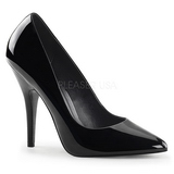 Black Patent Shiny 13 cm SEDUCE-420 pointed toe pumps high heels