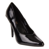 Black Patent Shiny 13 cm SEDUCE-420V pointed toe pumps with high heels