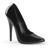 Black Patent Shiny 15 cm DOMINA-420 pointed toe high heel stilettos
