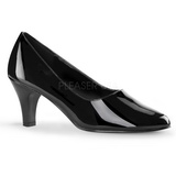 Black Patent Shiny 8 cm DIVINE-420W Pumps with low heels