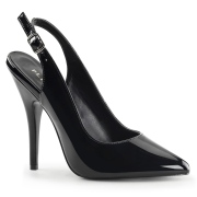 Black Patent Shiny pumps 13 cm SEDUCE-317 slingback pointed toe pumps high heels