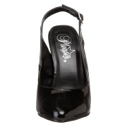 Black Patent Shiny pumps 13 cm SEDUCE-317 slingback pointed toe pumps high heels