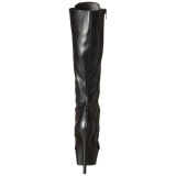 Black Pu 15,5 cm DELIGHT-2023 Platform Knee Boots