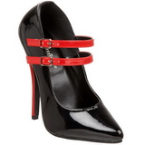 Black Red 15 cm DOMINA-442 Womens Shoes with High Heels