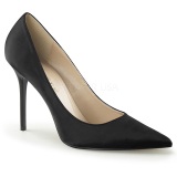 Black Satin 10 cm CLASSIQUE-20 pointed toe stiletto pumps