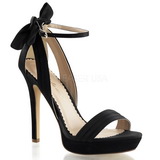 Black Satin 12 cm LUMINA-25 High Heeled Evening Sandals