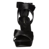 Black Satin 13 cm COCKTAIL-568 High Heeled Sandal Shoes