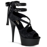 Black Satin 15 cm Pleaser DELIGHT-678LC High Heels Platform