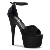 Black Satin 18 cm Pleaser ADORE-768 High Heels Platform