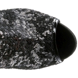 Black Sequins 15 cm PLEASER BLONDIE-R-3011 Platform Over Knee Boots