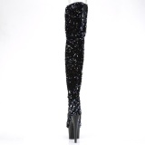 Black Sequins 20 cm ADORE-3020 Exotic pole dance overknee boots