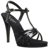 Black Shiny 12 cm FLAIR-420 Womens High Heel Sandals