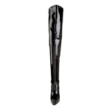 Black Shiny 13,5 cm INDULGE-3000 Thigh High Boots for Men