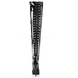 Black Shiny 13,5 cm INDULGE-3063 High Heeled Overknee Boots