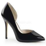 Black Shiny 13 cm AMUSE-22 Low Heeled Classic Pumps Shoes