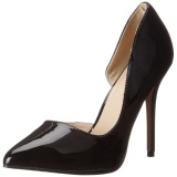 Black Shiny 13 cm AMUSE-22 Low Heeled Classic Pumps Shoes