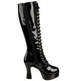 Black Shiny 13 cm ELECTRA-2020 High Heeled Womens Boots for Men