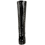 Black Shiny 13 cm ELECTRA-2020 High Heeled Womens Boots for Men