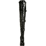 Black Shiny 13 cm ELECTRA-3028 Thigh High Boots for Men