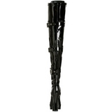 Black Shiny 13 cm ELECTRA-3028 Thigh High Boots for Men