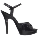 Black Shiny 13 cm Fabulicious LIP-109 High Heels Platform