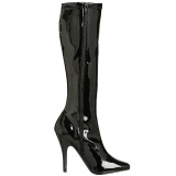 Black Shiny 13 cm SEDUCE-2000 High Heeled Womens Boots for Men