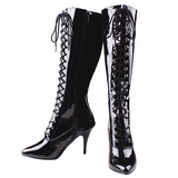 Black Shiny 13 cm SEDUCE-2020 High Heeled Womens Boots for Men