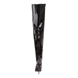 Black Shiny 13 cm SEDUCE-3010 Thigh High Boots for Men