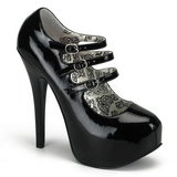 Black Shiny 14,5 cm Burlesque TEEZE-05 womens Shoes with High Heels