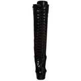 Black Shiny 15,5 cm DELIGHT-2023 Platform Knee Boots