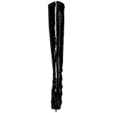 Black Shiny 15,5 cm DELIGHT-3000 High Heeled Overknee Boots