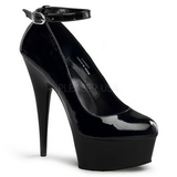Black Shiny 15 cm DELIGHT-686 womens Shoes with High Heels