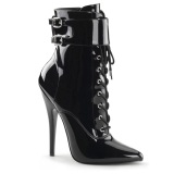 Black Shiny 15 cm DOMINA-1023 Womens Ankle Boots for Men