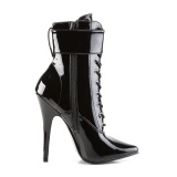 Black Shiny 15 cm DOMINA-1023 Womens Ankle Boots for Men