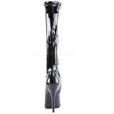 Black Shiny 15 cm DOMINA-2000 High Heeled Womens Boots for Men