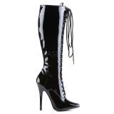 Black Shiny 15 cm DOMINA-2020 High Heeled Womens Boots for Men