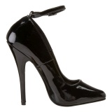 Black Shiny 15 cm DOMINA-431 Pumps High Heels for Men