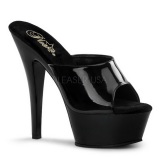 Black Shiny 15 cm KISS-201 Platform High Mules