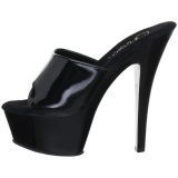 Black Shiny 15 cm KISS-201 Platform High Mules