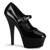 Black Shiny 15 cm KISS-280 womens Shoes with High Heels