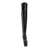 Black Shiny 18 cm ADORE-3000 High Heeled Overknee Boots