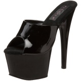 Black Shiny 18 cm ADORE-701 Platform High Mules