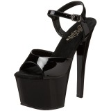 Black Shiny 18 cm Pleaser SKY-309 Platform High Heels Shoes