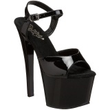 Black Shiny 18 cm Pleaser SKY-309 Platform High Heels Shoes